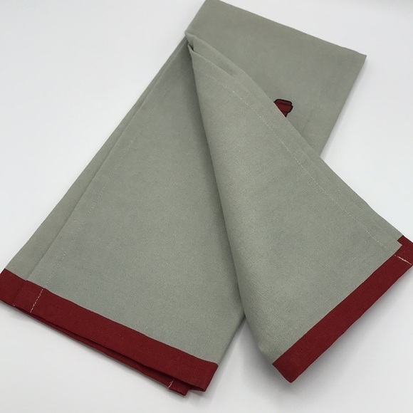 WINE NOT? KITCHEN DISH TOWEL GRAY & RED - Picture 3 of 5